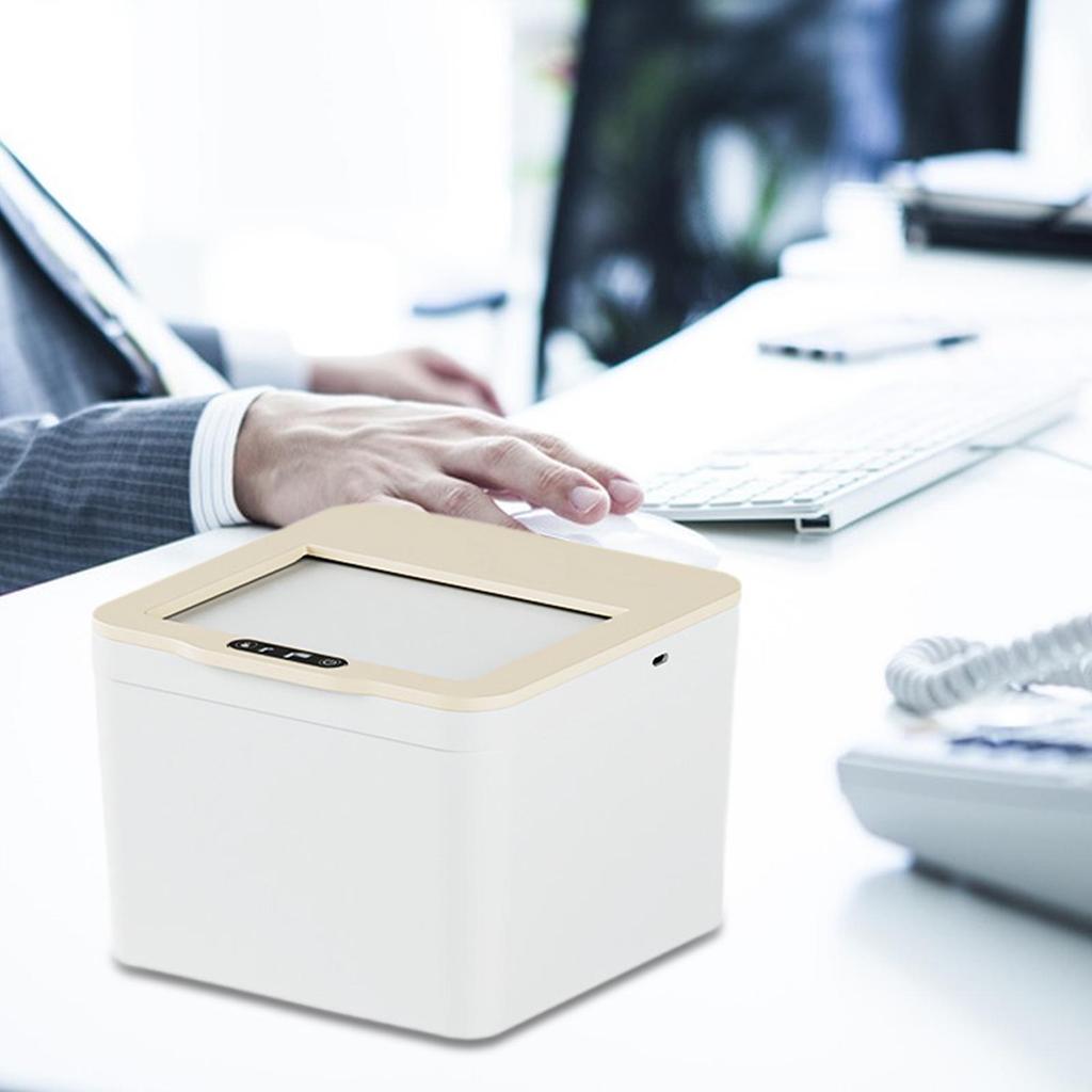 Smart Induction Trash Can Durabilit Practical Automatic Garbage Can Touch Free Trash Bin for Desktop Bedroom Living Room Kitchen