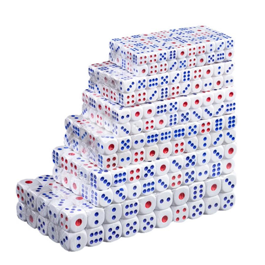 20pcs 12mm Color Point White Dice Classic Dice Game Equipment Accessories Party Game Scoring Props
