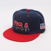 USA Flag Embroidered Flat Brim Snapback Hat, Adjustable American Patriotic Baseball Cap for Men Women