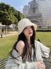 Lightweight White Bucket Hat For Women - Korean Style Face-Flattering Sun Protection, Trendy Ins Look