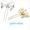 3PCS Flower Hairpin Bride Headdress for Women Pearl Mesh U-shaoped Hair Clips Fashion Girls Wedding Hair Accessories Jewelry