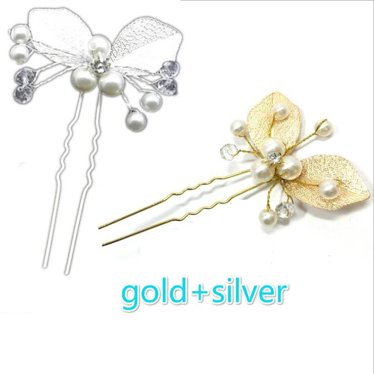3PCS Flower Hairpin Bride Headdress for Women Pearl Mesh U-shaoped Hair Clips Fashion Girls Wedding Hair Accessories Jewelry