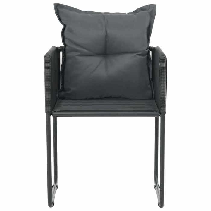 Maison Exclusive - Chaises d'extérieur lot de 6 avec oreillers Résine tressée Noir