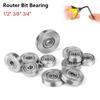 1Pcs 4.76mm 6.35mm 9mm Woodworking Bearing Steel 1/2" 3/8" 3/4" Router Bit Bearing Top Mounted Head Shank Milling Cutter Bearing