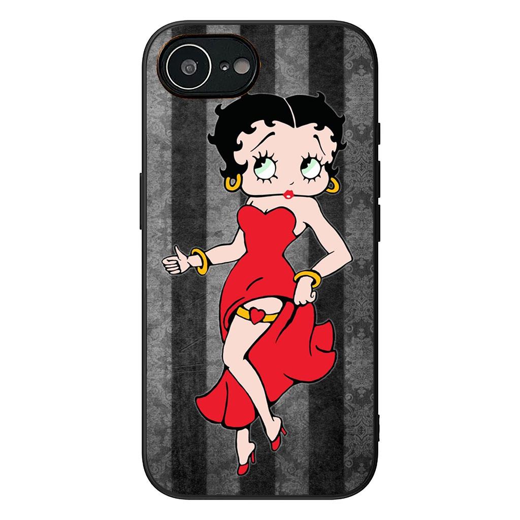 

Cover for Apple iPhone 16 15 14 Plus 13 12 Mini 17 Pro Max + ProMax 16E Air Phone Case Women B-Bettys Girls B-Boops iPhone 12 mini