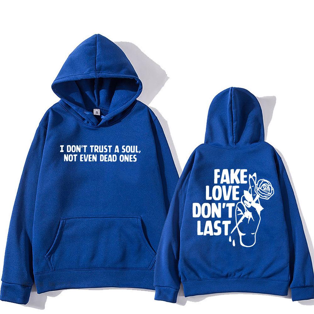 Fake Love Don't Last Hoodies Rapper Mgk Machine Gun Kelly Sweatshirts for Men/Women Hip Hop Graphic Printing Pullovers Hooded