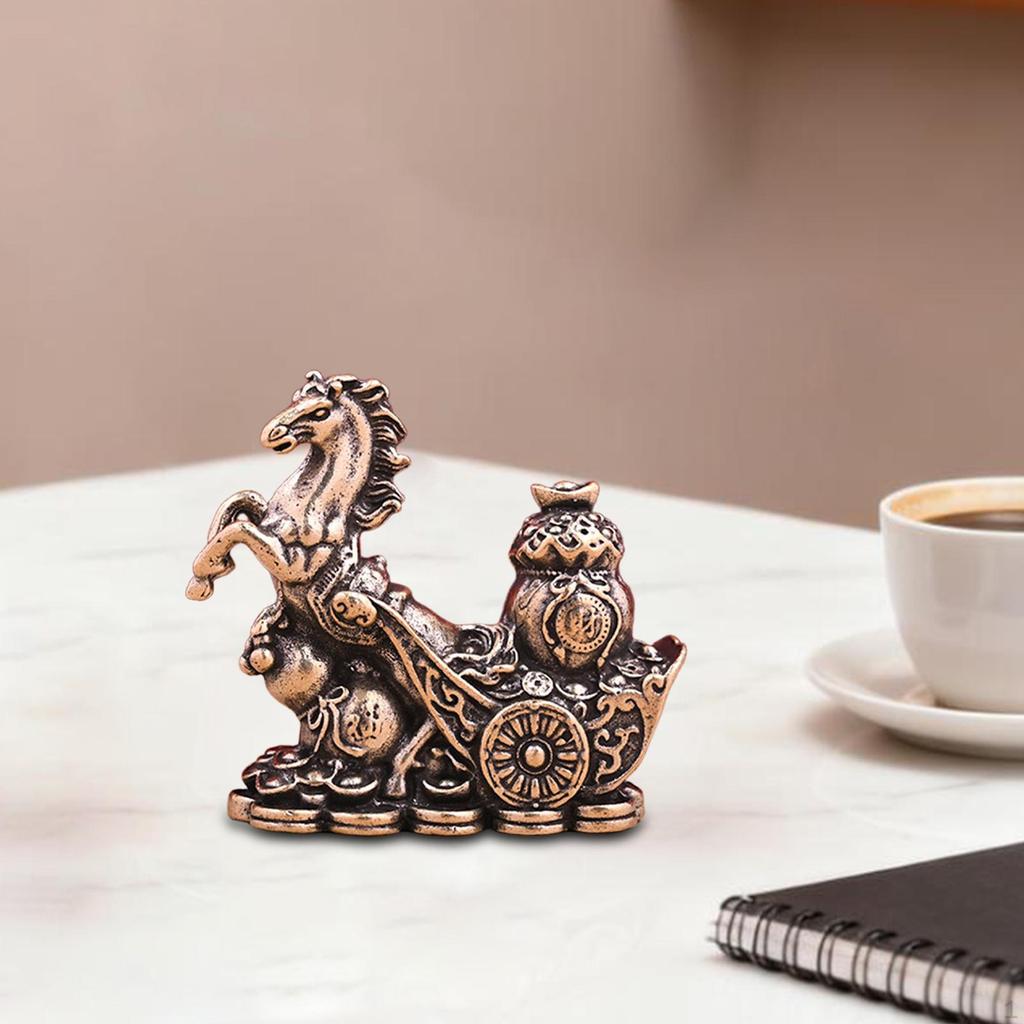 Pferd Miniaturfigur Tier Skulptur Mini Dekoration Retro Feng Shui Dekor Tischdekoration