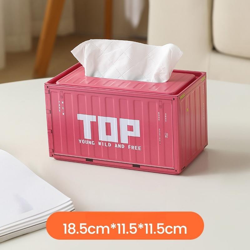 1pc Industrial Style Container Iron Tissue Box Storage Box, Creative Container Tissue Box for Home Living Room Simple Decoration, Holiday Gift
