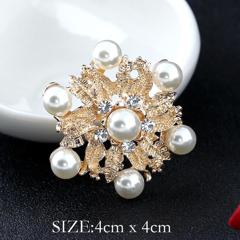 Mode Kristall Strass Persönlichkeit Vielseitig Perlenkranz Kleine Brosche Anstecknadel Damen Seidenschal Schnalle