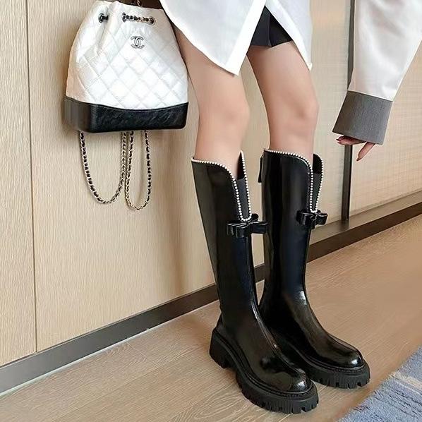 

Design sense niche long boots women s 2025 autumn and winter new leather thick-soled Martin boots high knight boots 39