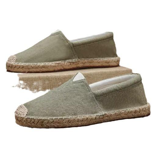 Old Beijing cloth shoes men's summer breathable thin linen straw woven fisherman shoes men's driving lazy shoes