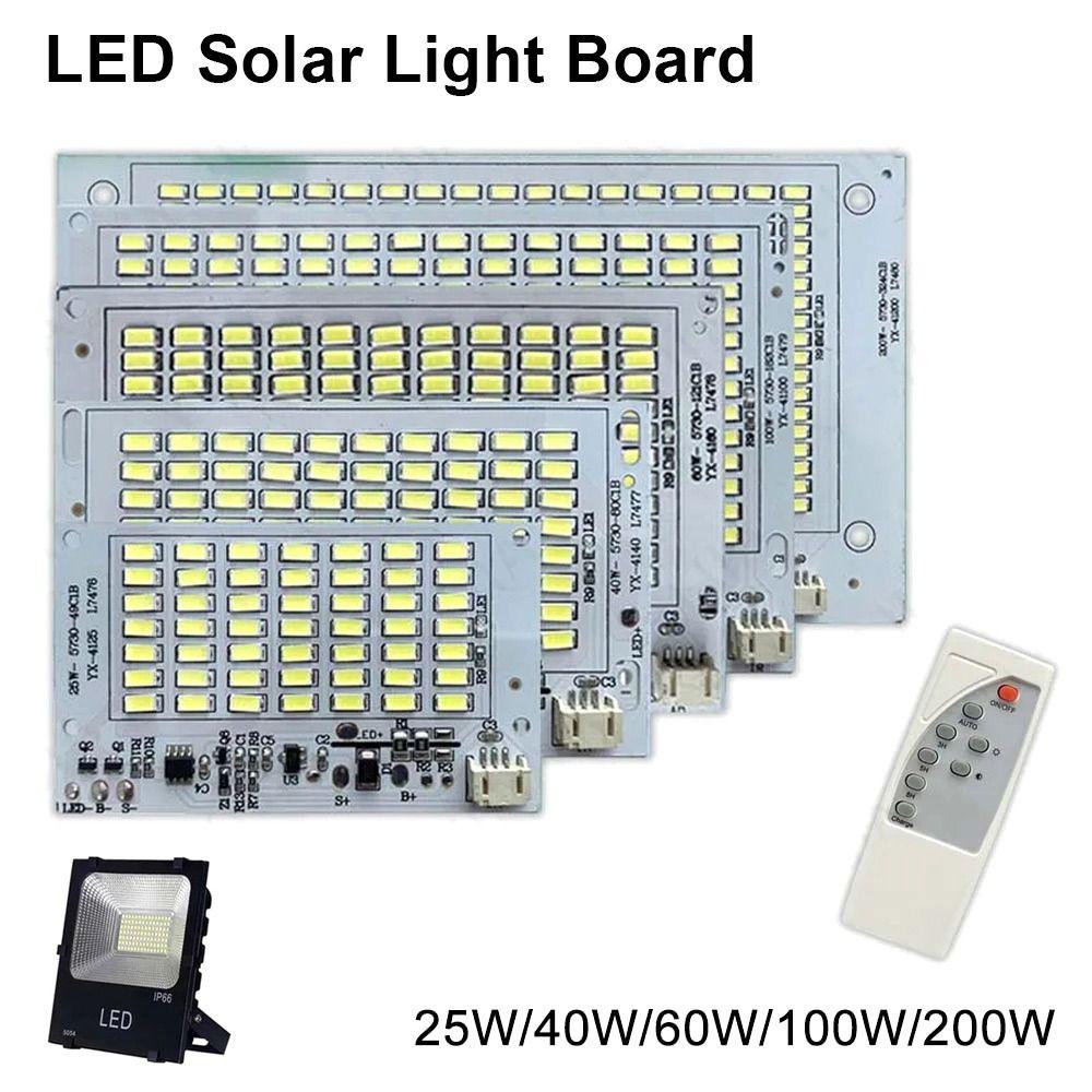 1Pcs 25/40/60/100/250W LED Solar Light Board Remote Control Floodlight  For Outdoor Garden Lamp