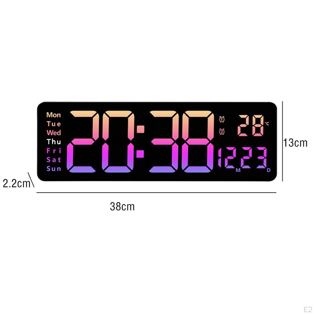 Large Wall Clock Digital Timing Mute 10 Level Brightness LED Display Electronic for
