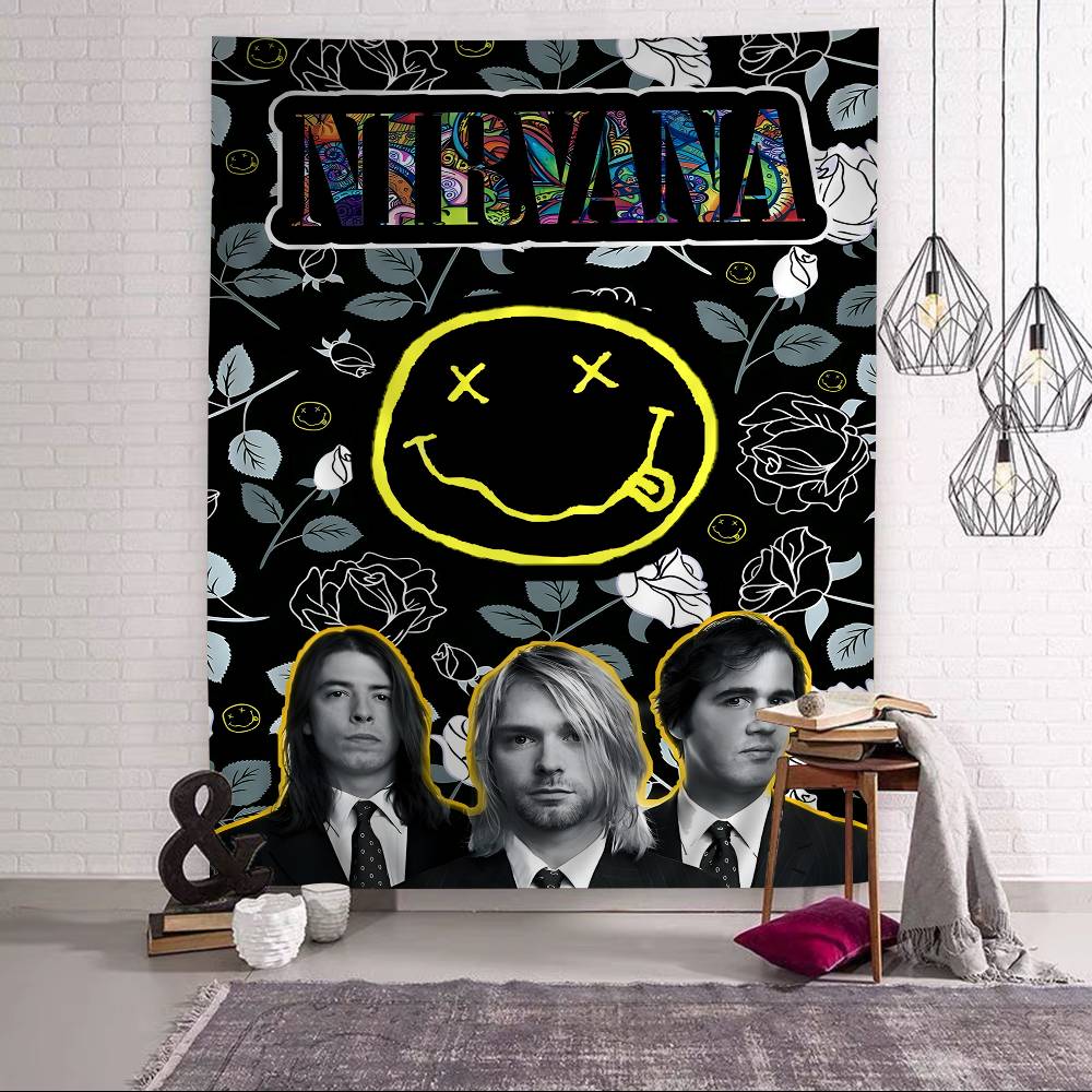 Nirvana Band Magazine Classic Anime Cartoon Tapestry Art Science Fiction Room Home Decor Wall Hanging Home Decor
