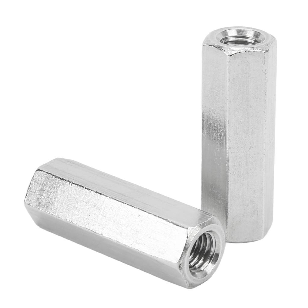 5 Pezzi Dado di Accoppiamento Esagonale M12x1.75 L60mm Acciaio Inossidabile 304 Dadi di Accoppiamento Esagonali Connettore per Barra Filettata
