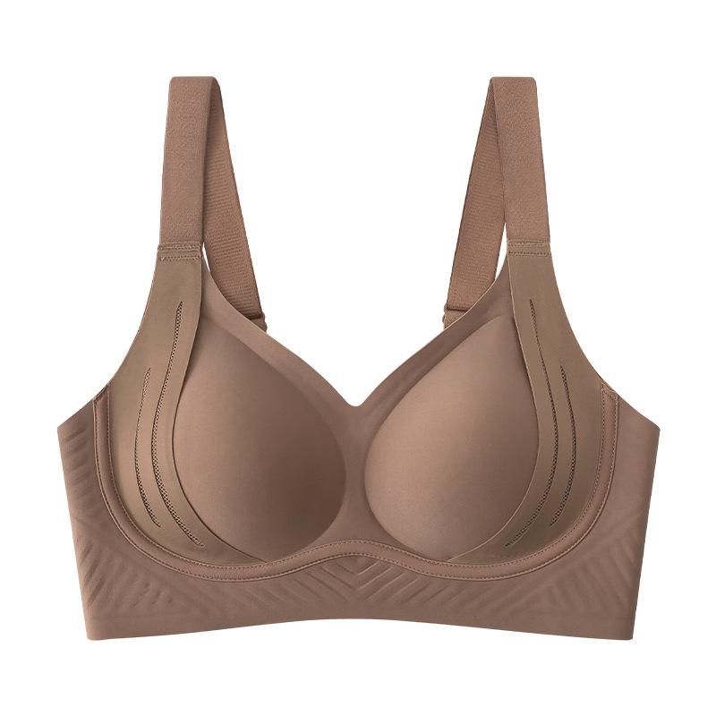 Plus Size Seamless Bra: Soft Support, Fixed Cup for Large Breasts, Anti-Gravity, Reduces Appearance, Gathers Underarm Fat.