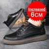 Genuine Leather Men Height Enhancing Shoes Men's Sneakers Men Elevator Height Increasing Insoles 6CM Sports Shoes Big Size 36-48