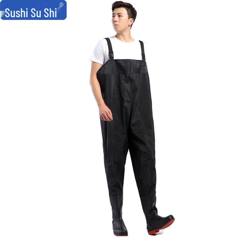 Sushik PVC Waterproof Fishing Waders with Suspenders 42