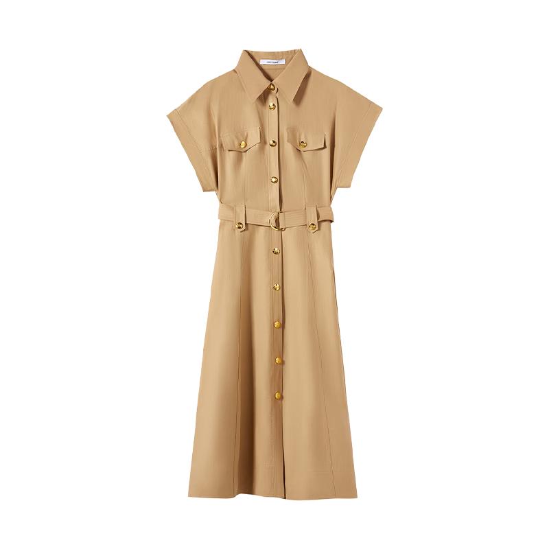 

LANGZI Lyocell Blend Polo Collar Shirt Dress 2XL