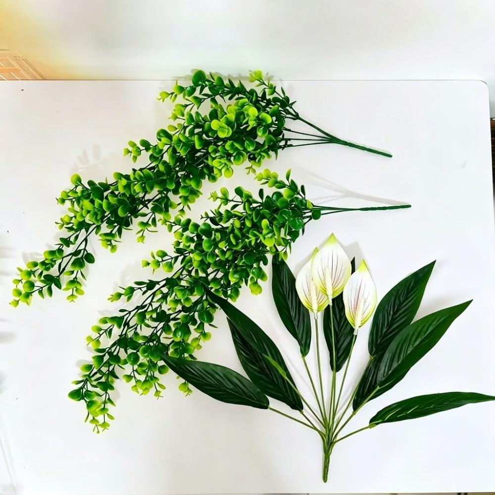 Simulated Artificial Eucalyptus Hanging Plant Realistic Ceiling Fake Greenery Outdoor Courtyard зелёный