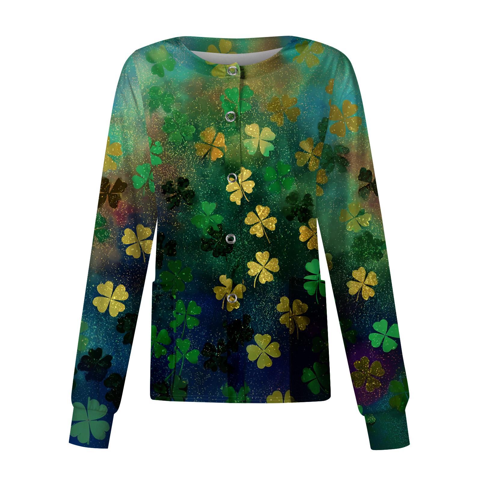 

Женский повседневный топ с длинным рукавом, на одной пуговице, с принтом, быстросохнущий XL