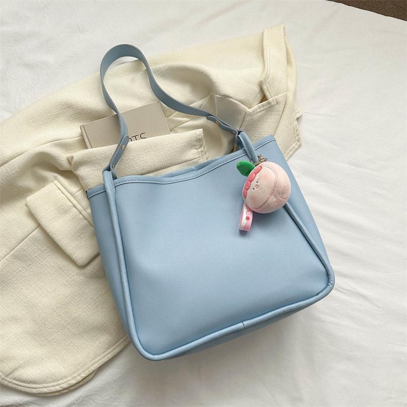 Stylish Pink Pu Tote Bag For Women Perfect For Casual Autumn Commute With Large Capacity