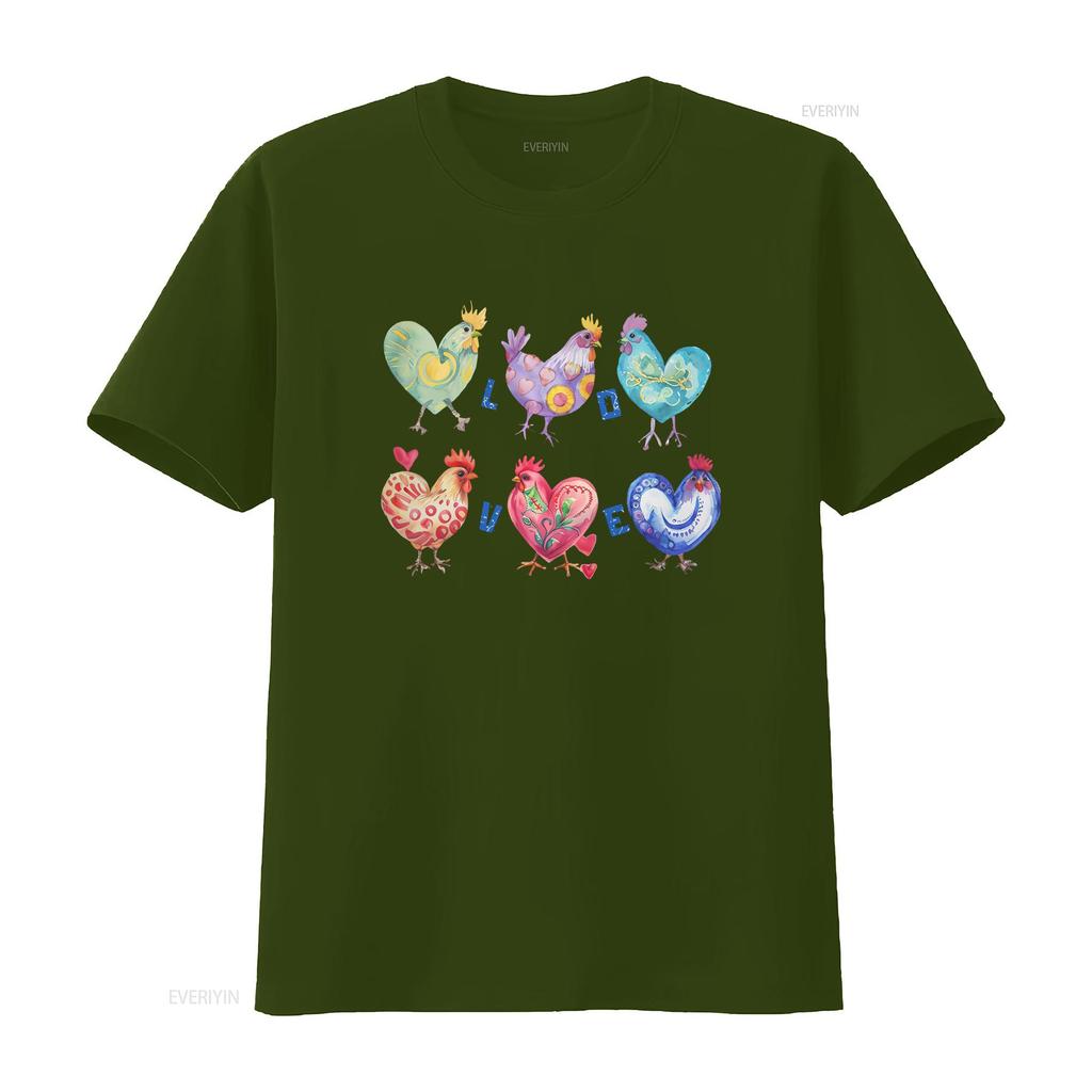 Chicken Lover T Shirt Valentine s Day Farm Life Apparel for Organic Egg Enthusiast Coop Retro vintage Washed fashion homme