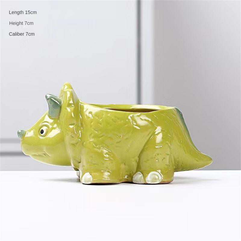 

Горшок для суккулентов в форме мини-динозавра 15*6 см с дренажными отверстиями, небольшой декоративный цветочный горшок, креативные горшки для бонсай