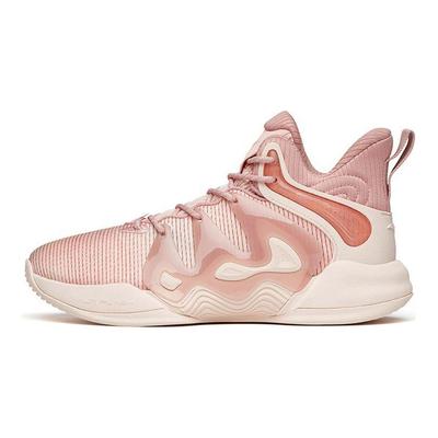 Jianshan 1 Malla Absorción de Impactos Antideslizante Resistente al Desgaste Zapatillas de Baloncesto de Caña Media Hombre zapatilla Rosa 112141609-6