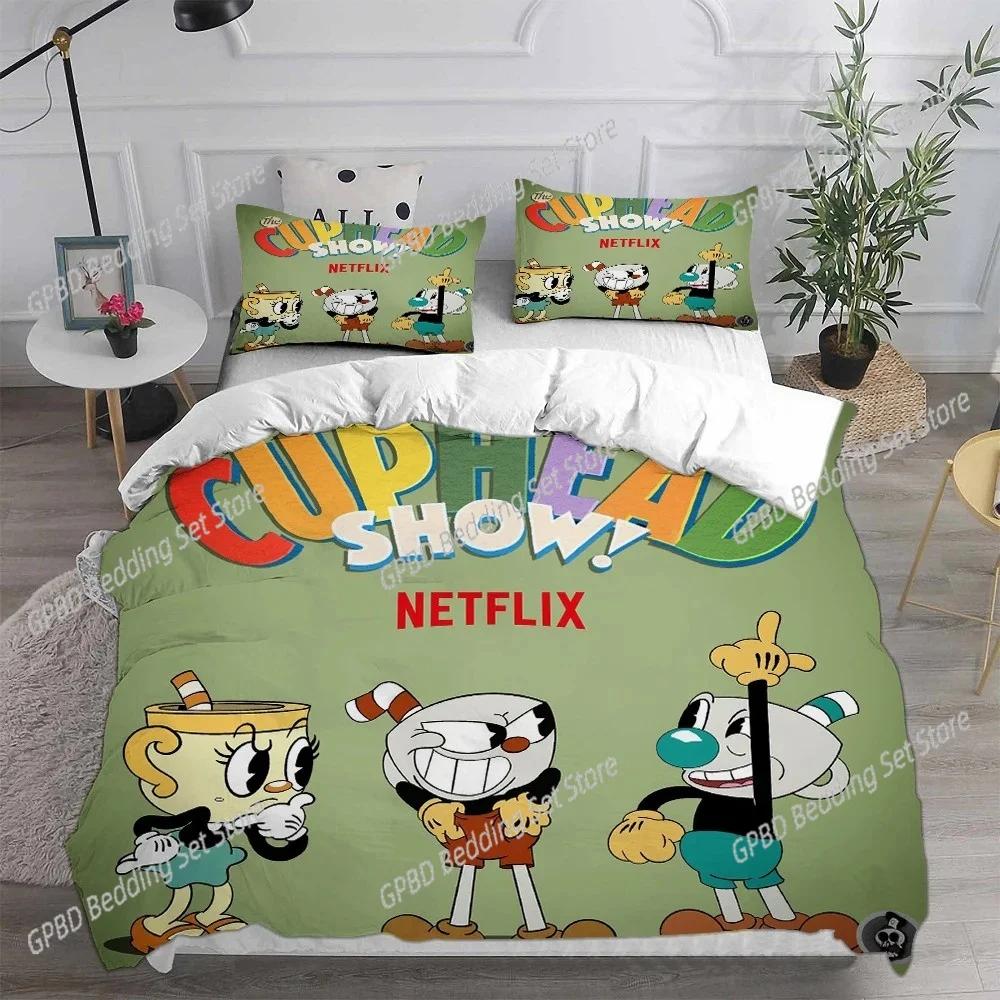 New Home Textiles Cartoon Cuphead Bedding Set Bedroom Soft Modern Bedspreads Comefortable Duvet Cover Quilt Cover And Pillowcase