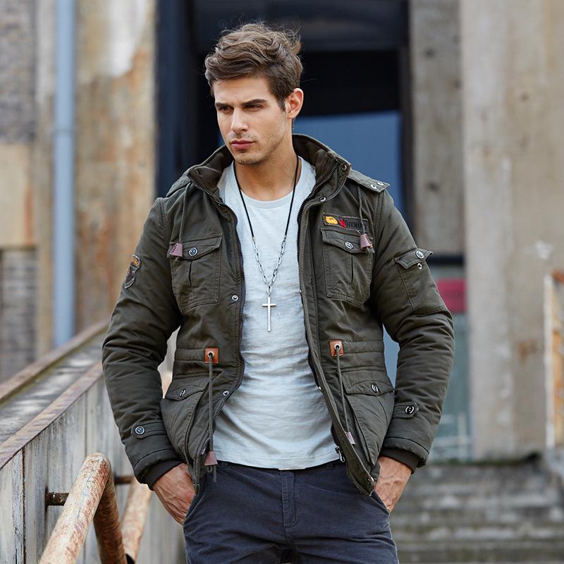 

Мужская зимняя хлопковая куртка с флисовой подкладкой и ветрозащитой 2XL армия зеленый