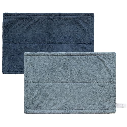 Tramparan Bath Mat, Towel Fabric, Washable, 60 x 40 cm, Bath Mat, Foot Mat, Absorbent, Quick-Drying, Set of 2, Microfiber, Windless Dryer Included, Se