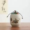 Portable Sealed Ceramic Tea Jar – Pottery Storage Canister with Plum, Orchid, Bamboo & Chrysanthemum Design