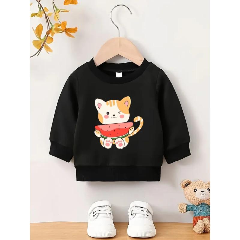 European sizes A Brightly Colored Print Pattern, a Comfortable And Skin-Friendly Round-Neck Sweatshirt for Kids, Perfect for Everyday Wear