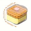 Compact Double Layer Ice Cube Tray with Lid and Bin, One-Click Demolding, Pull-Out Ice Drawer with Portable Handle with Shovel