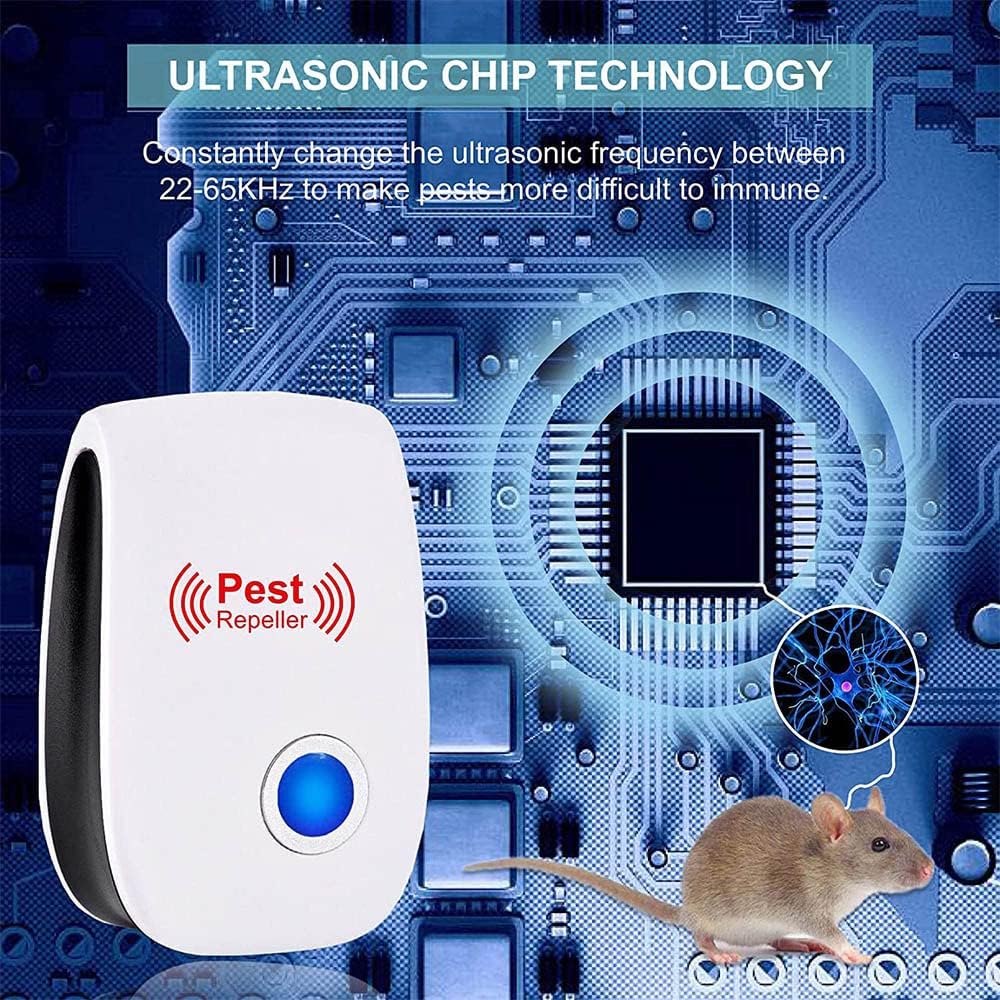 Ultrasonic Pest Repeller Insect Bug Repeller Long Range Pest & Insect Deterrent Multi-Function for Roach Rodent Mouse Bugs
