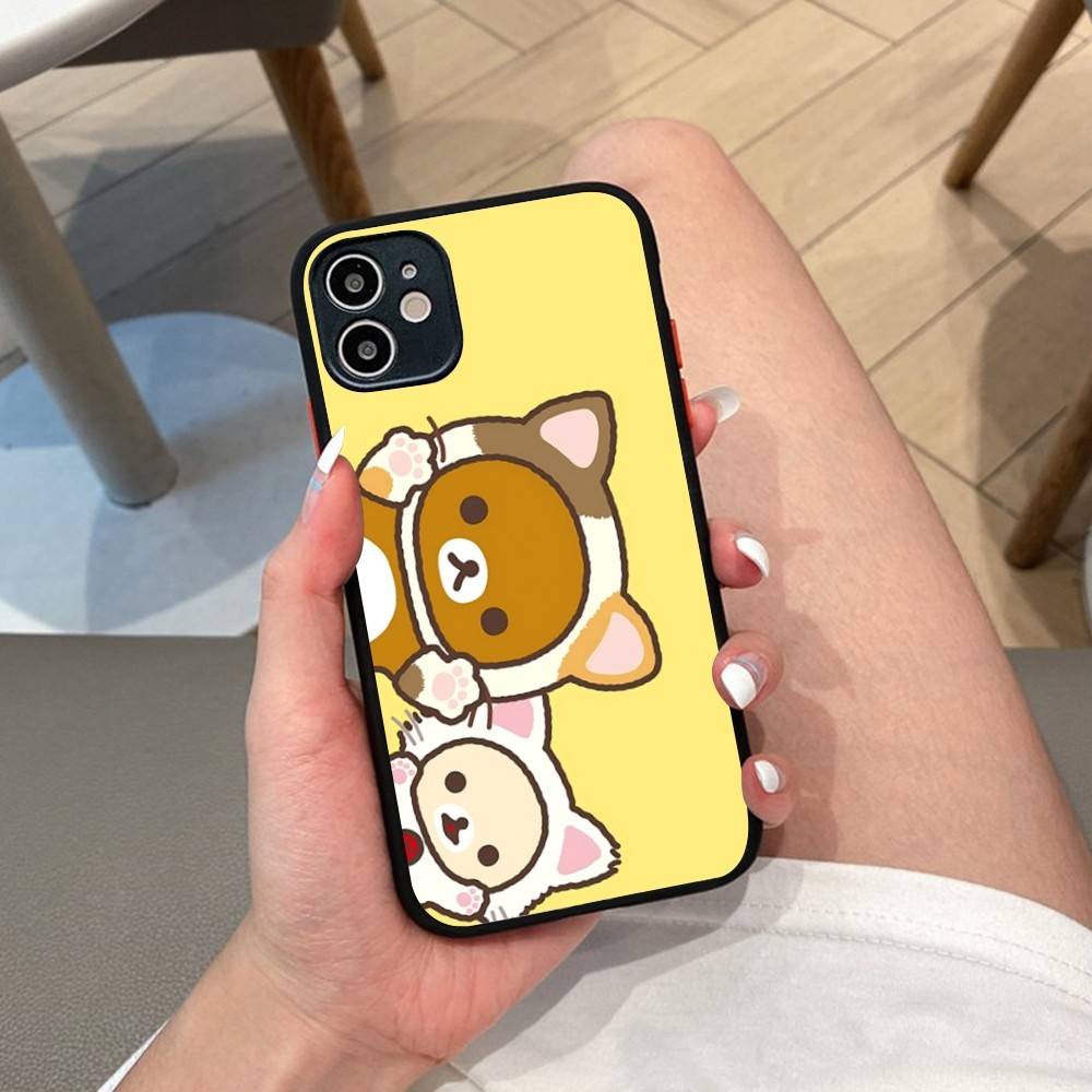 Cute Cartoon R-Rilakkuma Phone Case For IPhone 14 11 12 13 Mini Pro Max 8 7 Plus X XR XS MAX Translucent Matte Cover