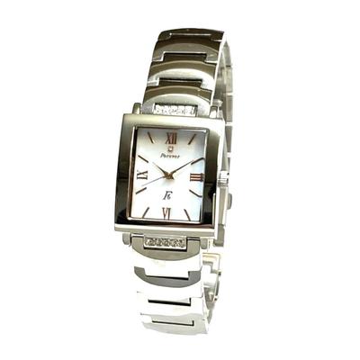 Men's Watch Forever Shell Dial Watch with Beautiful Crystals Includes Simple Belt Adjustment Tool FOREVER FG-1205-1PG (white/PG)