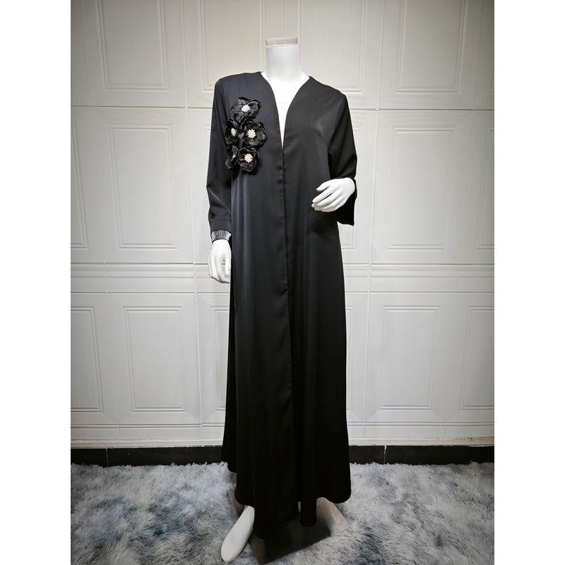 New Middle East Robe Patchwork Applique Dubai Elegant Cardigan Dress Decal Cardigan Robe
