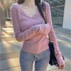 Chic Lapel Pure Desire Bottoming Shirt Women's Early Autumn Inner High-end Sweater Slim-fitting Long-sleeved Knitted Sweater Top