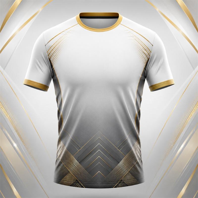 Stripe Design Football Jersey T Shirt For Short Sleeve Sports Training Top Quick Dry Soccer Uniform Style Summer Outdoor