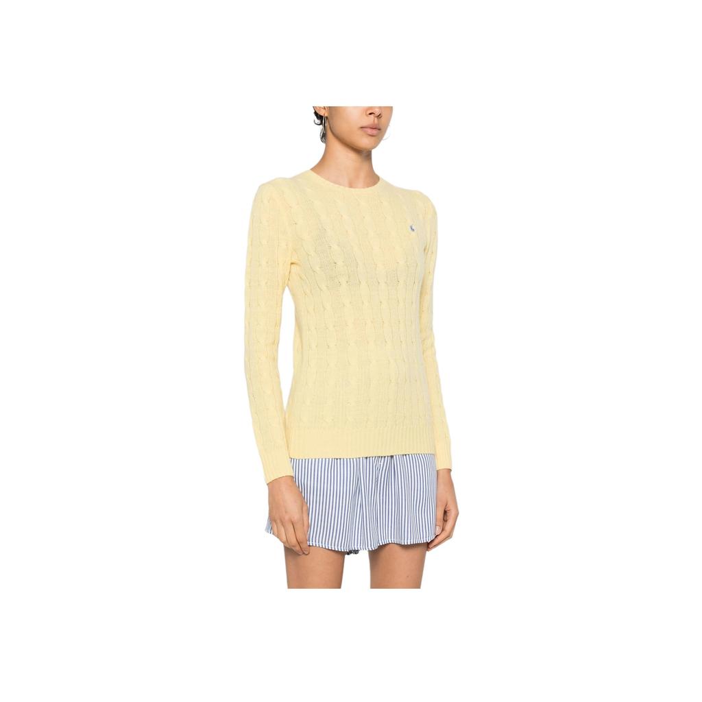 Polo Ralph Lauren Pony Pattern Knit Crew Neck Pullover Sweater Women sweater Yellow 211910421-025