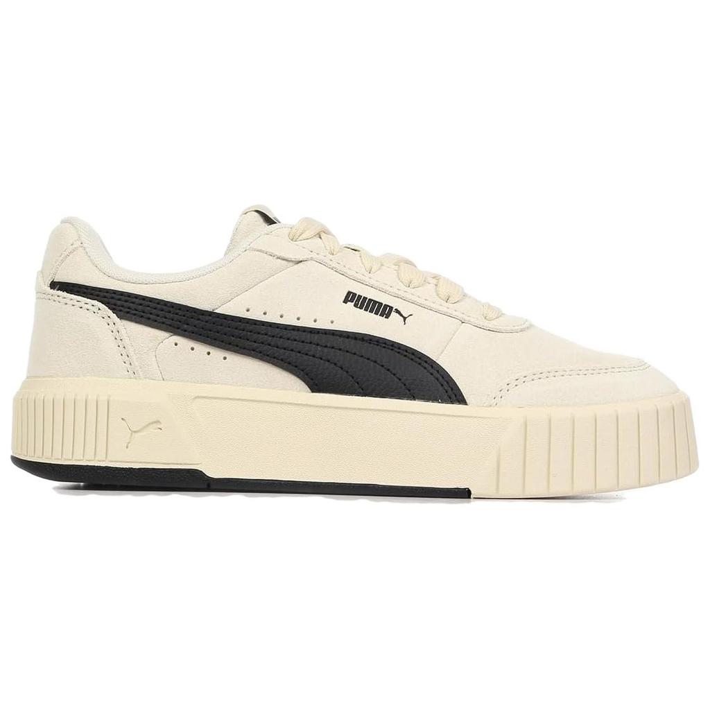 Puma Carina Mia Leather Comfortable Versatile Lightweight Sneakers Women Sneakers Beige Black 402638-06