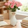 Cute Pet Shaped Flower Vase, Decorative Small Cat/Dog Resin Vase for Living Room, Bookshelf, Dining Table, Kitchen Decor