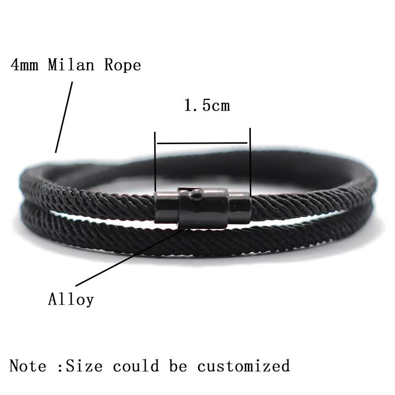 Simple Style Men Rope Bracelet Double Layer Survival Braclet Homme Accessories Boyfriend Gift Magnet Buckle Pulsera Hombre Joias