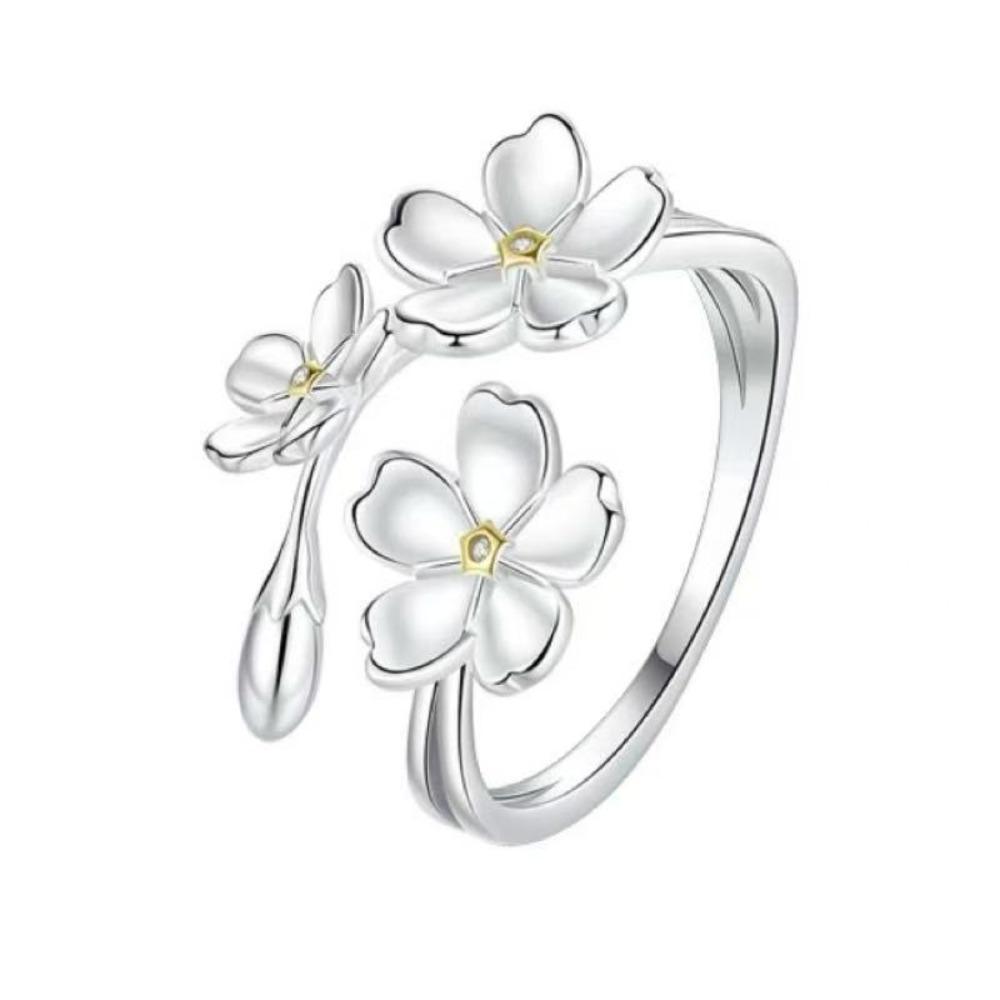 

Small Niche Design Rural Style Light Luxury Matte Three-dimensional Opening Ring for Women Camellia серебряный