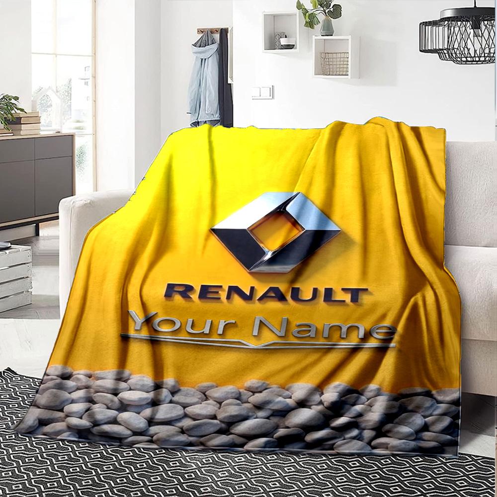 Renault Customize Your Name Blanket Cozy Customizable Blanket Soft Warm Cozy for Couch Home Decor Office Living Room for All Occasions