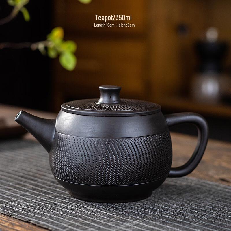 Hand-Carved Dragon Phoenix White Porcelain Teapot