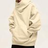 Men's Fashion Solid Color Long Sleeved Hooded Pullover With Pockets Casual Adult Sweatshirt Top