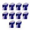 10Pcs Chair Back Flower Satin Chair Tie Bow DIY Bow Tying Banquets Parties Weddings Decoration Chair Styling Accessories